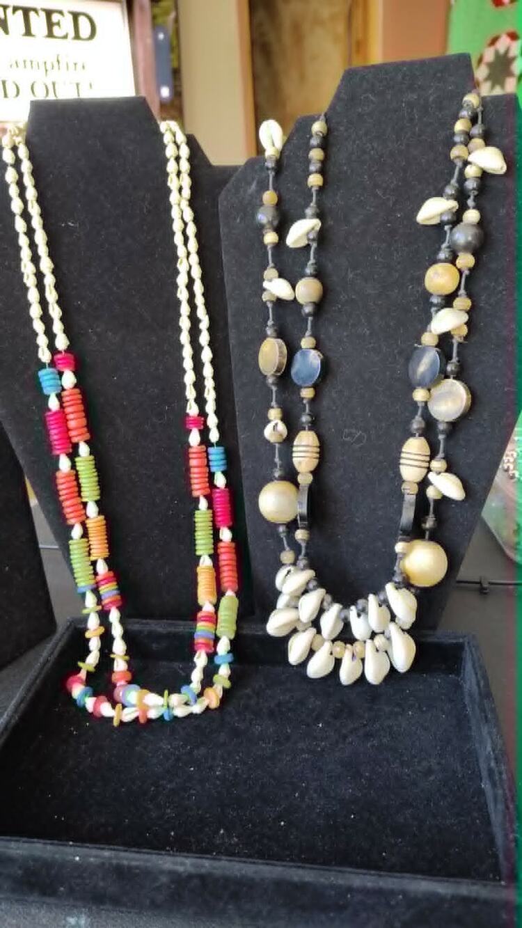Vintage Cowrie Shell Necklace Lot Colorful Heishi Beads Boho Beach Resort